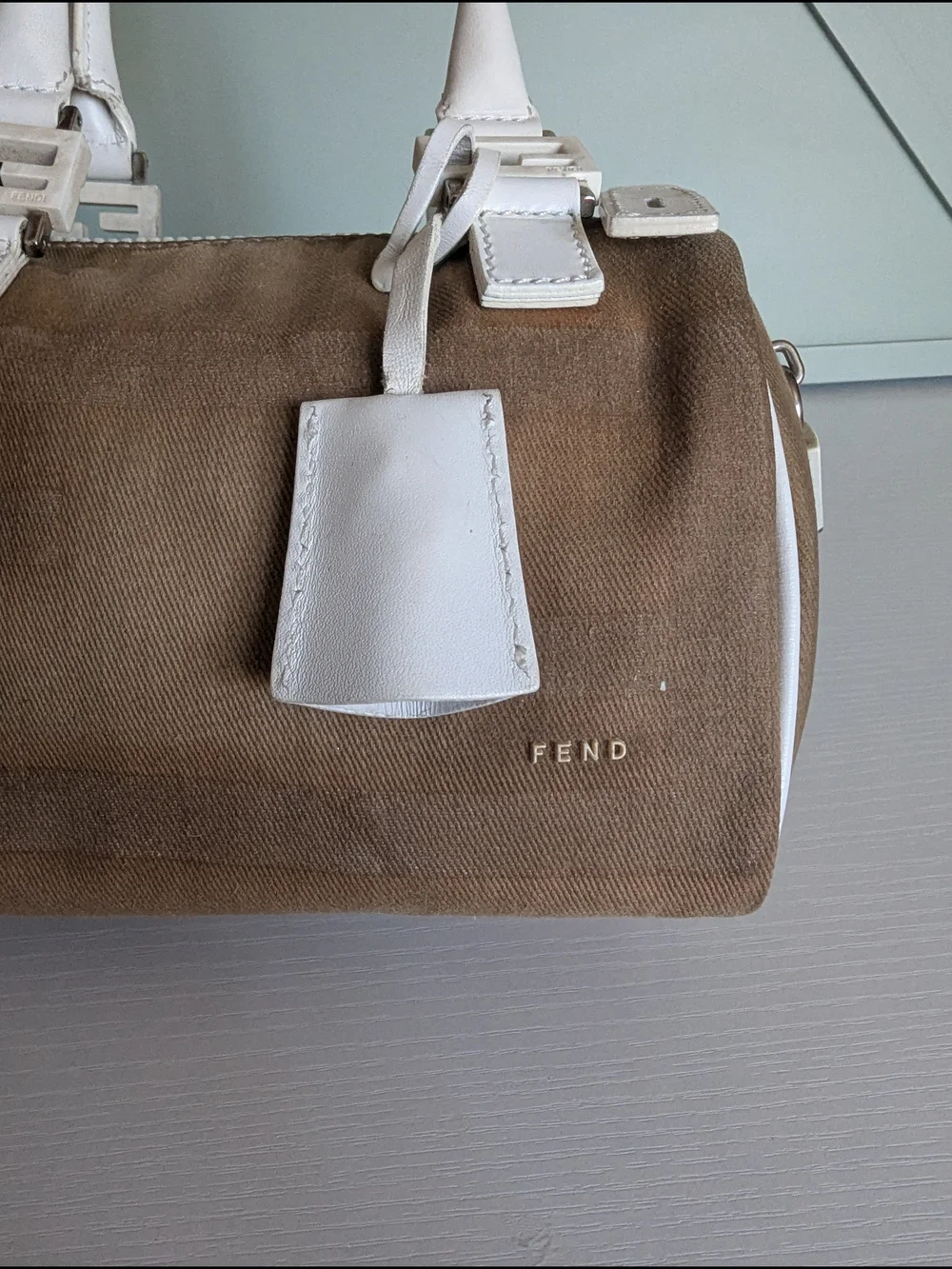 Fendi Beige and White Mini Satchel Bag - Picture 7 of 13
